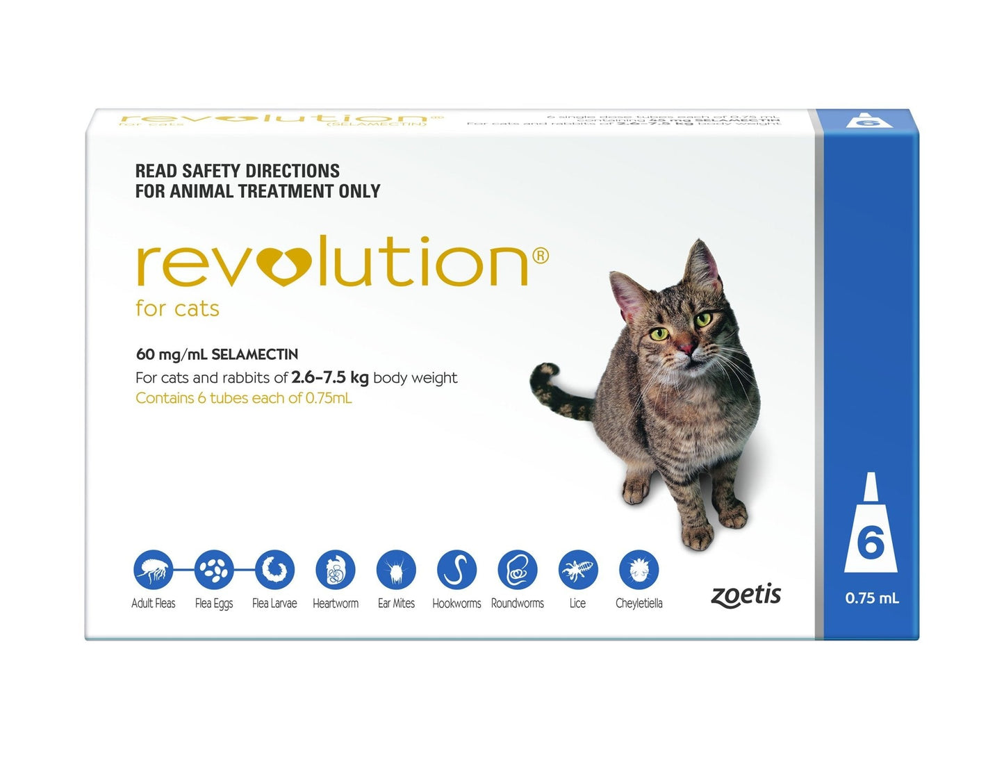 Revolution Cat 2.6 -7.5 Kg Blue 3 Pack - Woonona Petfood & Produce