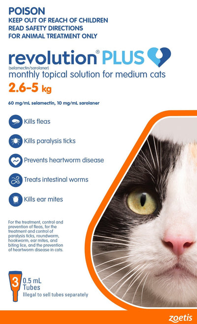 Revolution Plus For Cats 2.6kg To 5kg