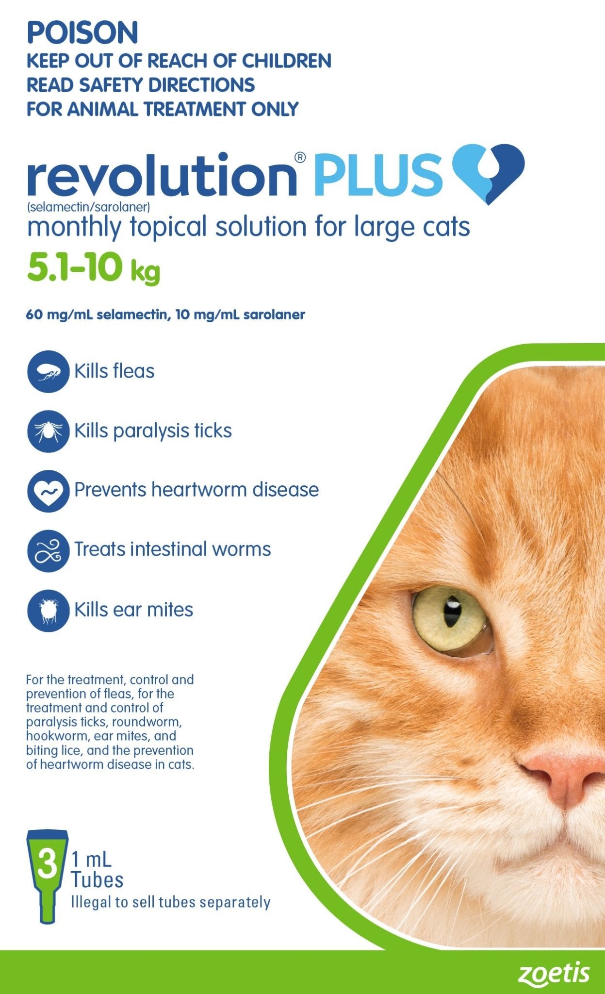 Revolution Plus For Cats 5-10kg 3 Pack - Woonona Petfood & Produce