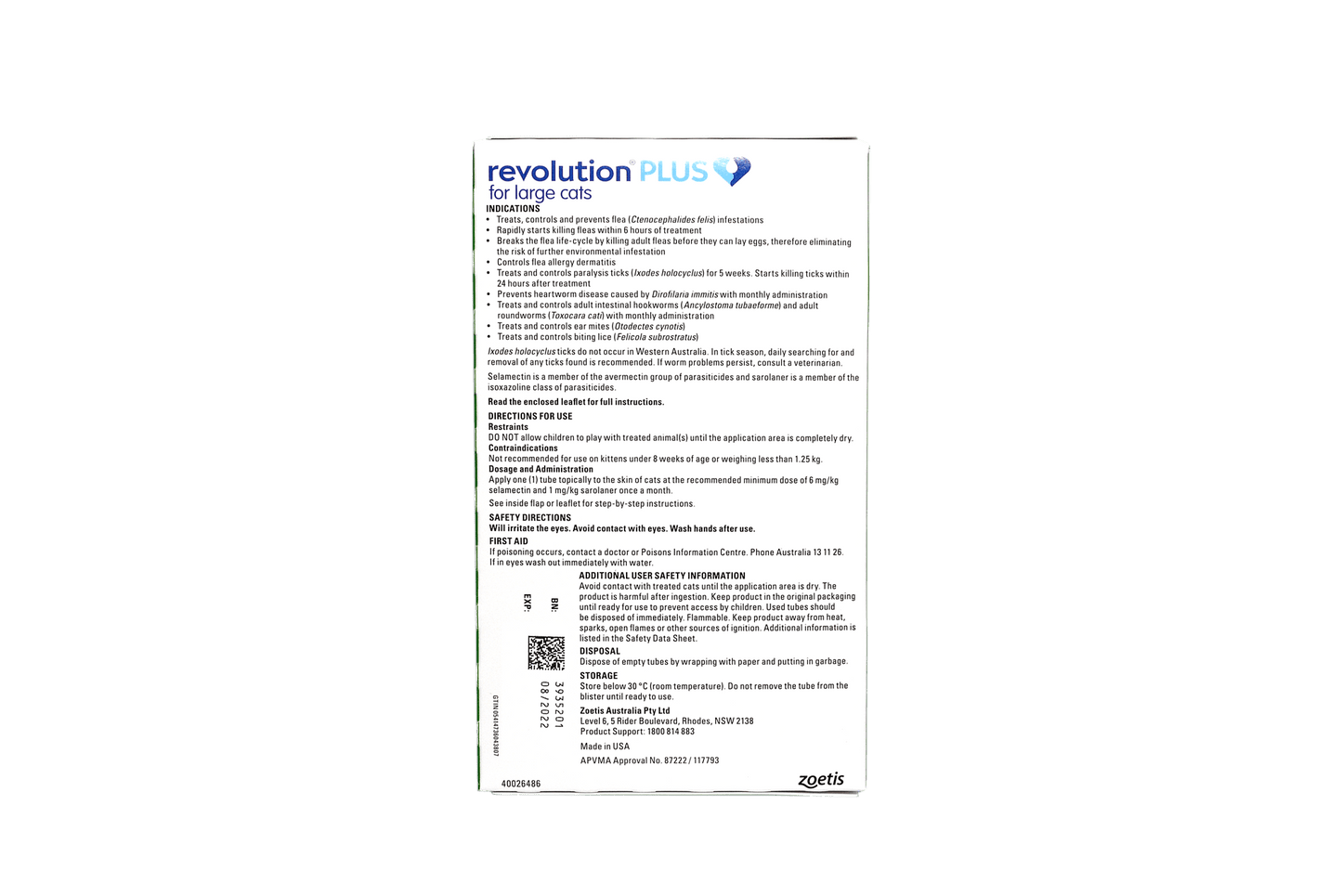 Revolution Plus For Cats 5-10kg 3 Pack - Woonona Petfood & Produce