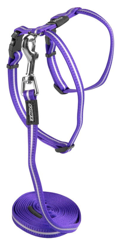 Rogz Alleycat Harness And Lead Set Purple
