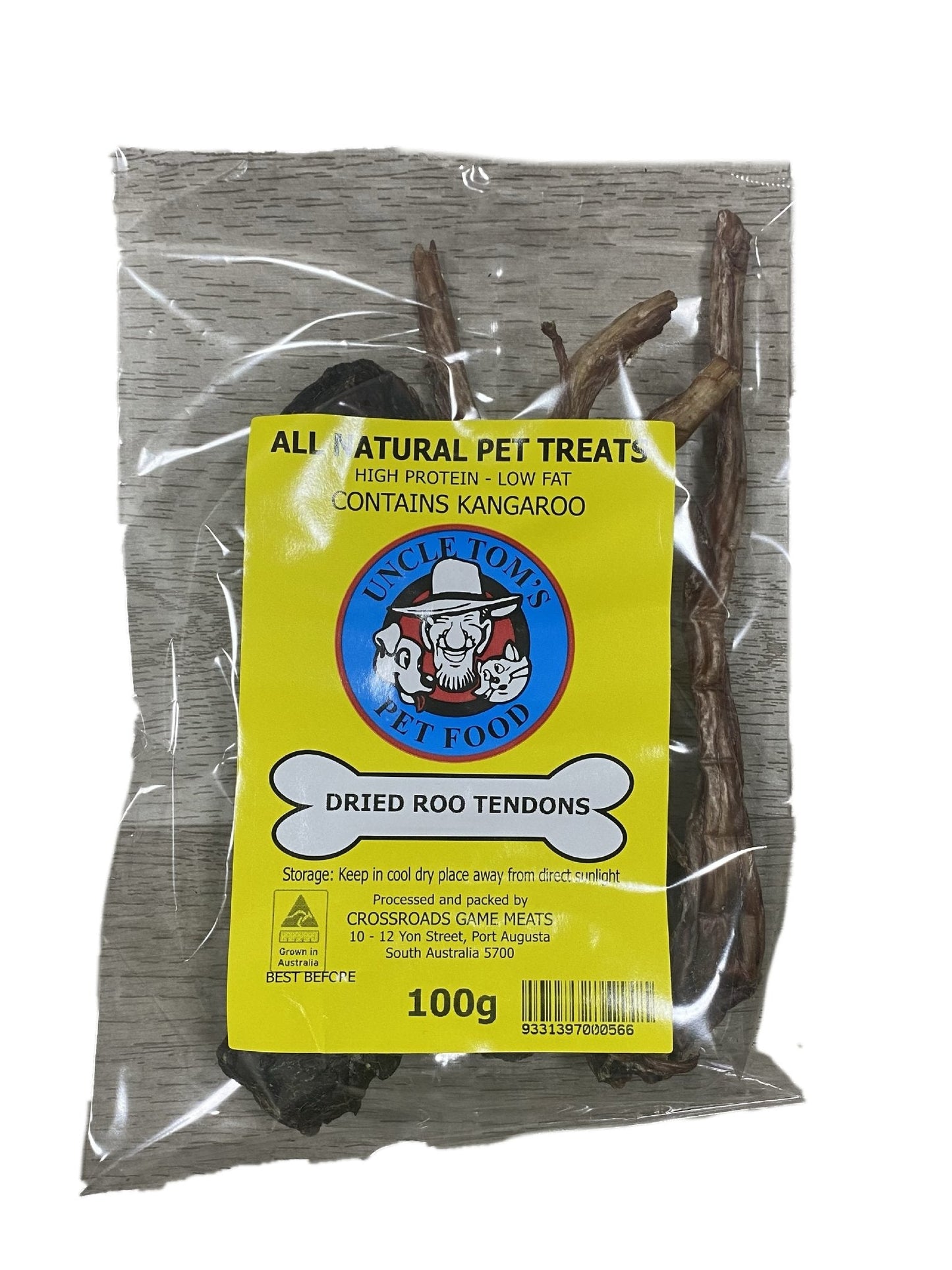 Roo Dried Tendons 100g - Woonona Petfood & Produce