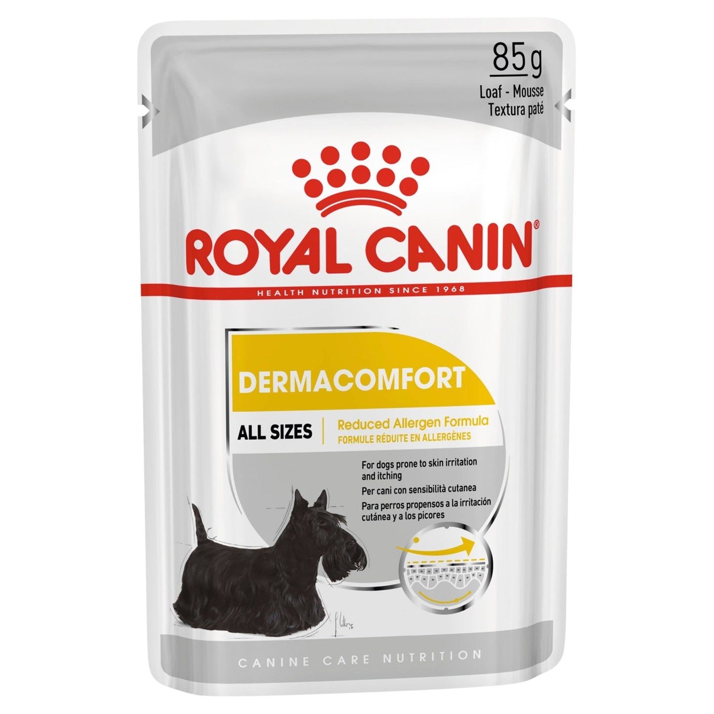 Royal Canin Dog Wet Pouch Dermacomfort Care Loaf 85g - Woonona Petfood & Produce
