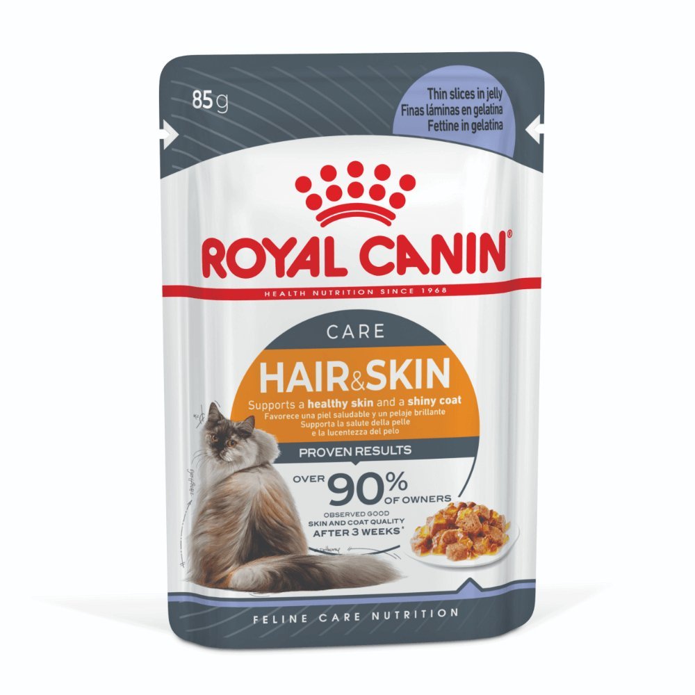 Royal Canin Wet Cat Food Hair and Skin Jelly 12x85g - Woonona Petfood & Produce