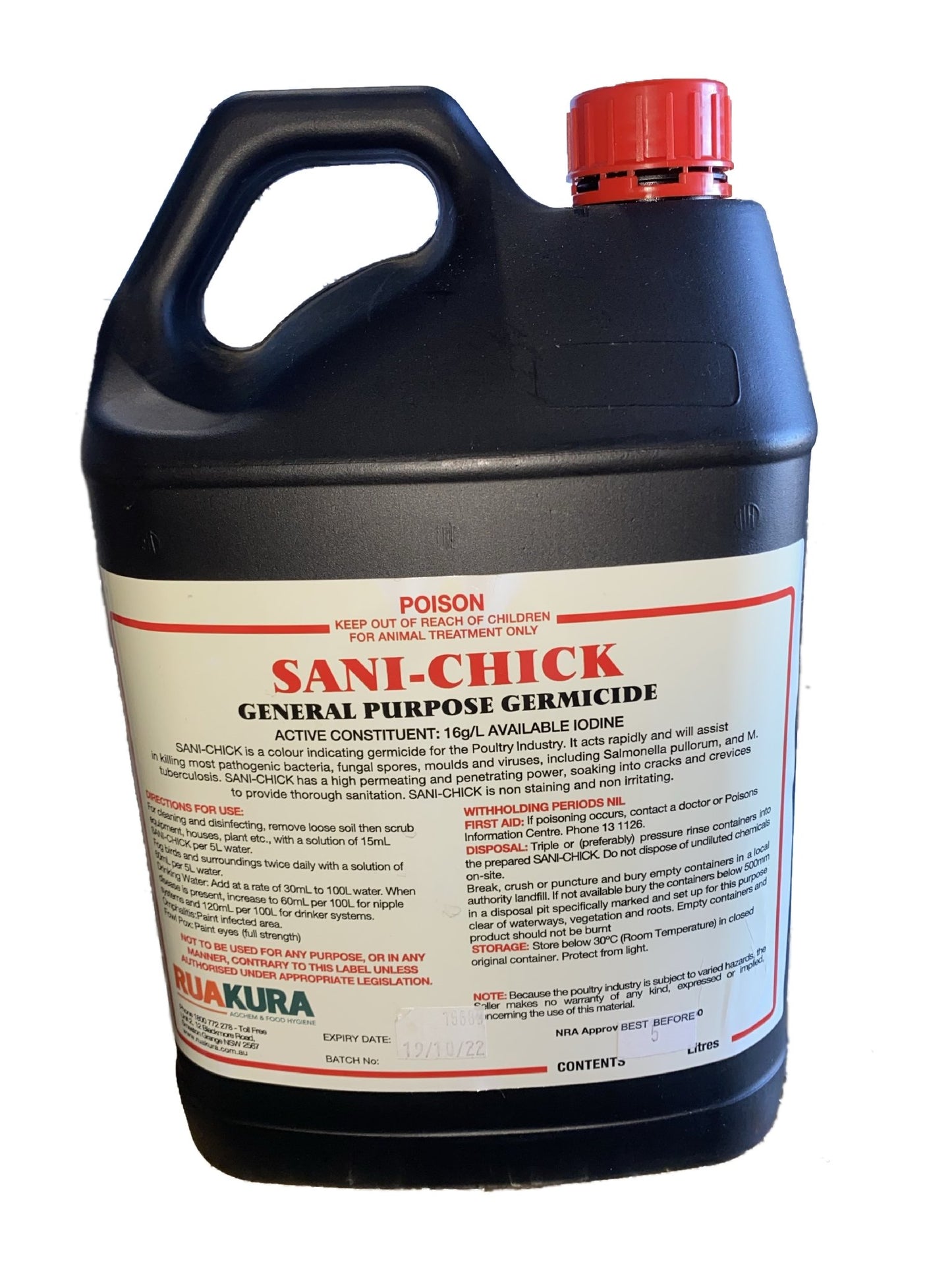 Sani Chick 5ltr - Woonona Petfood & Produce