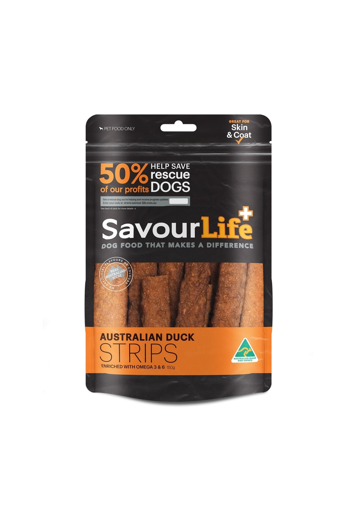 SavourLife Australian Made Duck Strips 150g - Woonona Petfood & Produce