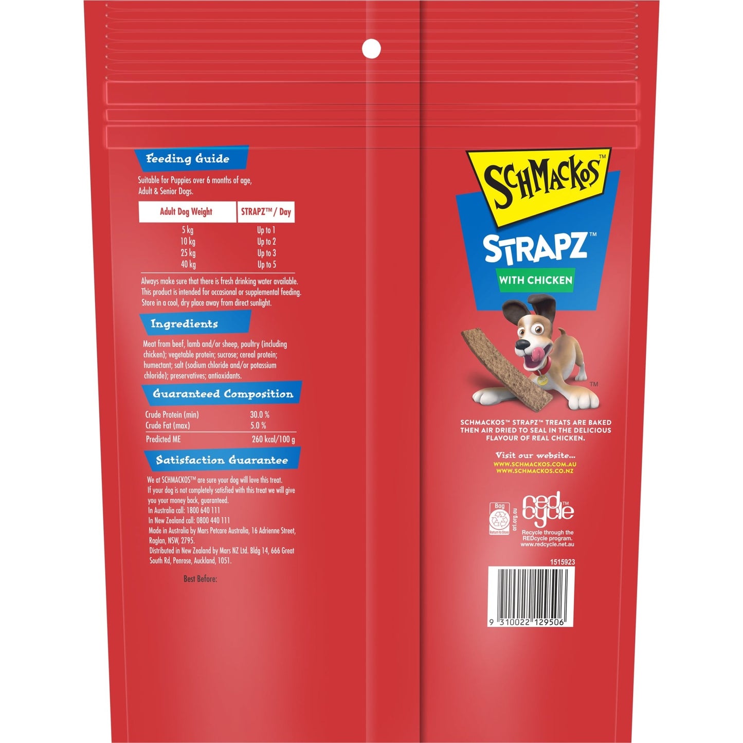 Schmackos Strapz 500g Chicken - Woonona Petfood & Produce