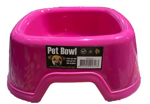 Square Bowl Pink K9 - Woonona Petfood & Produce