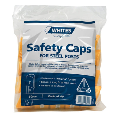 Steel Post Caps 40 Pack Triangle Whites