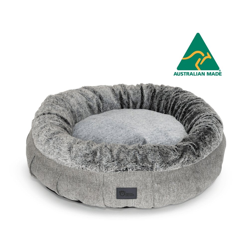 Superior Pet Bed Harley Harlow Grey and Artic Faux Fur - Woonona Petfood & Produce