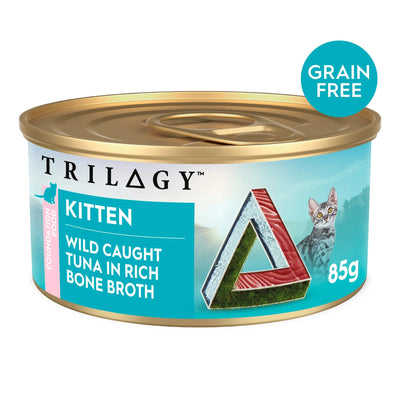 Trilogy Wet Kitten Food Tuna in Bone Broth 24x85g - Woonona Petfood & Produce