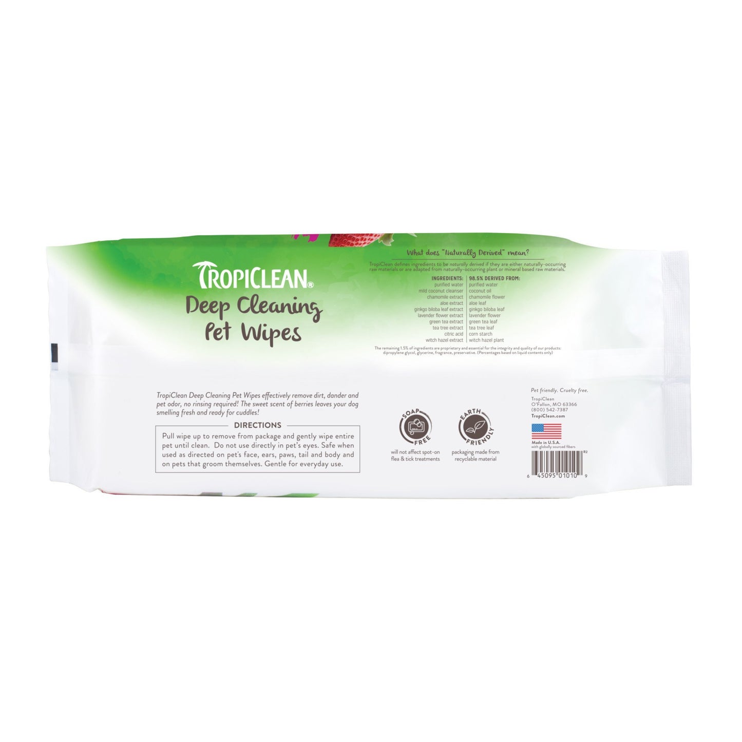 Tropiclean Deep Cleaning Wipes 100 Pack - Woonona Petfood & Produce