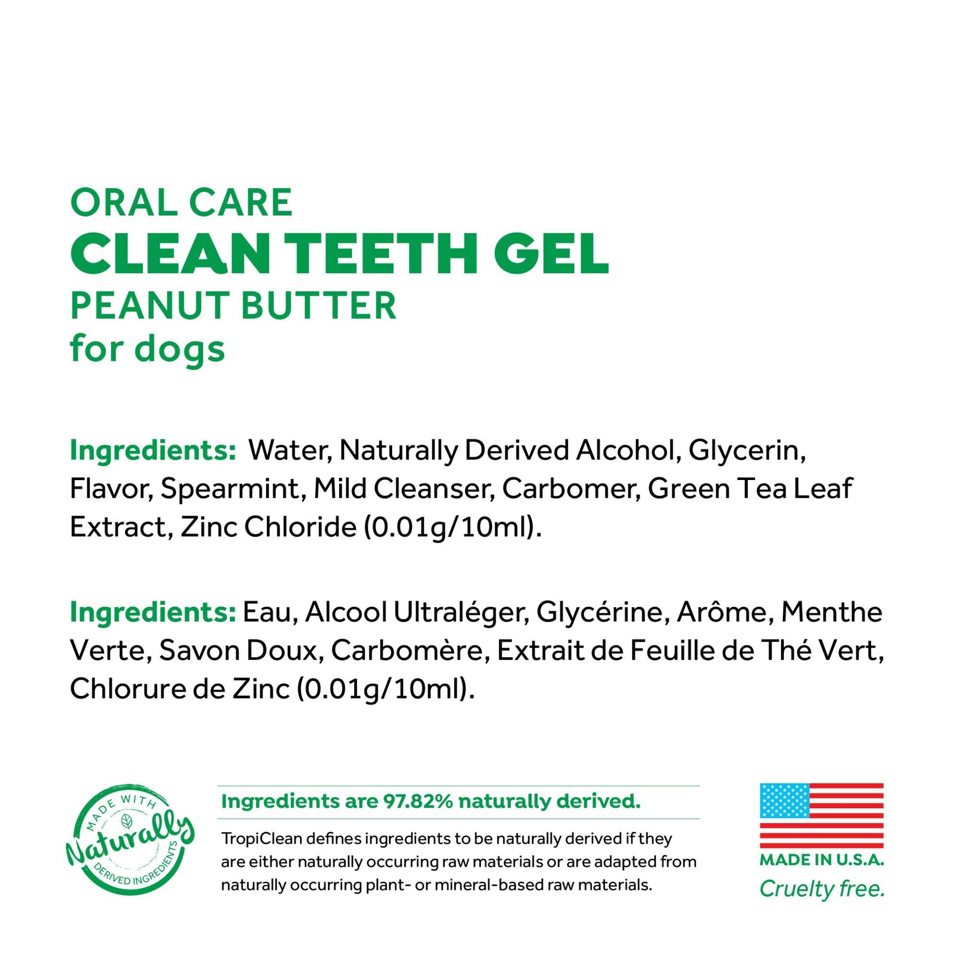 Tropiclean Fresh Breath Clean Teeth Peanut Butter - Woonona Petfood & Produce