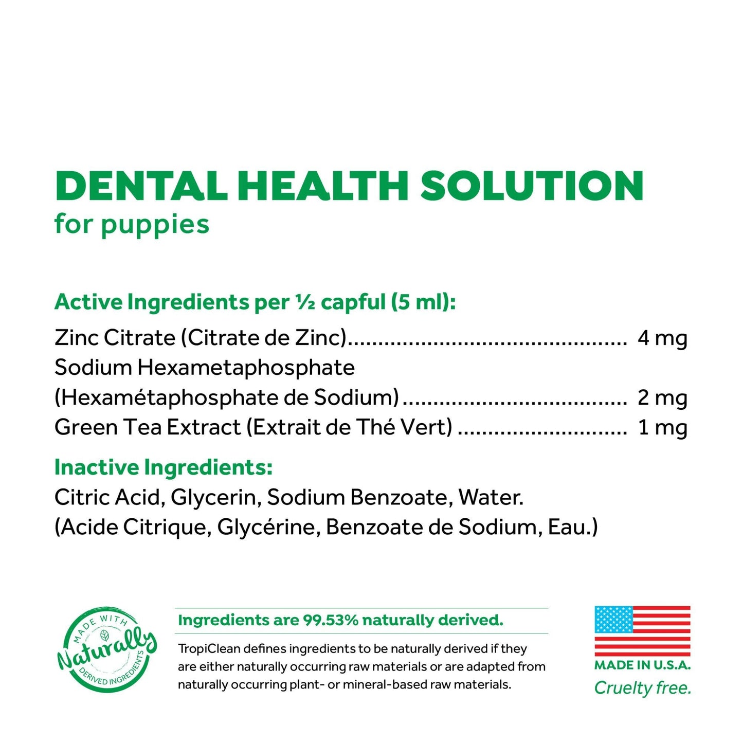 Tropiclean Fresh Breath Dental Health Solution Puppy 473ml - Woonona Petfood & Produce