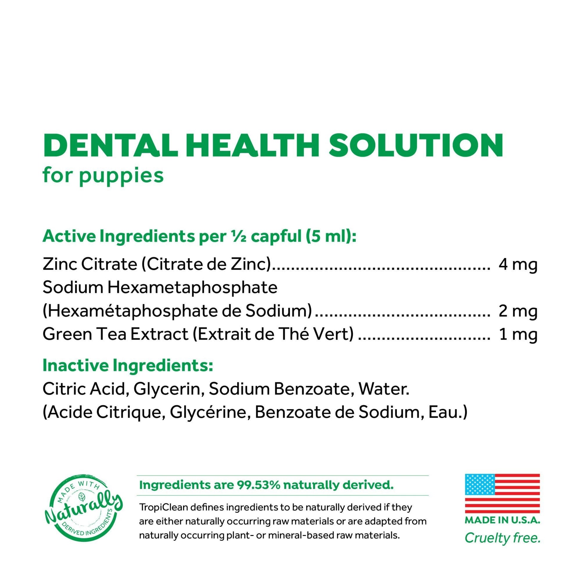 Tropiclean Fresh Breath Dental Health Solution Puppy 473ml - Woonona Petfood & Produce