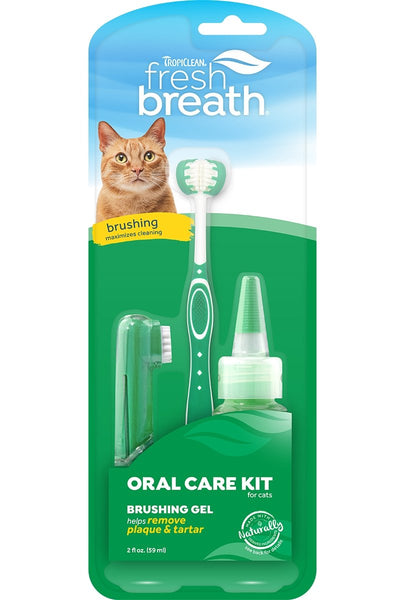 Tropiclean Fresh Breath Oral Care Kit for Cats - Woonona Petfood & Produce