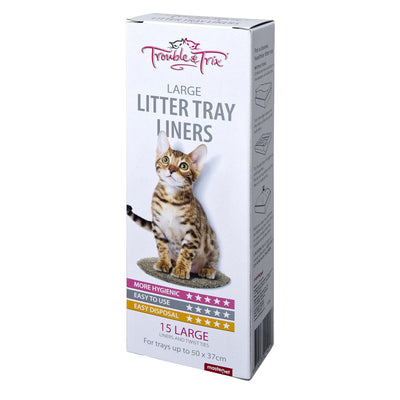 Trouble and Trix Cat Litter Tray Liners Large 15 Pack