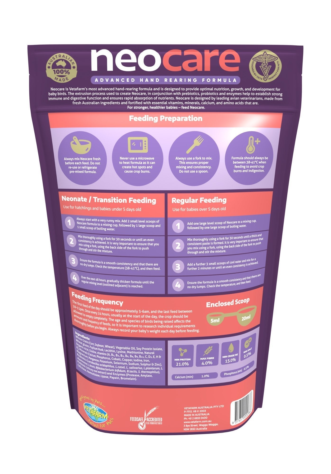 Vetafarm Neocare 450g - Woonona Petfood & Produce