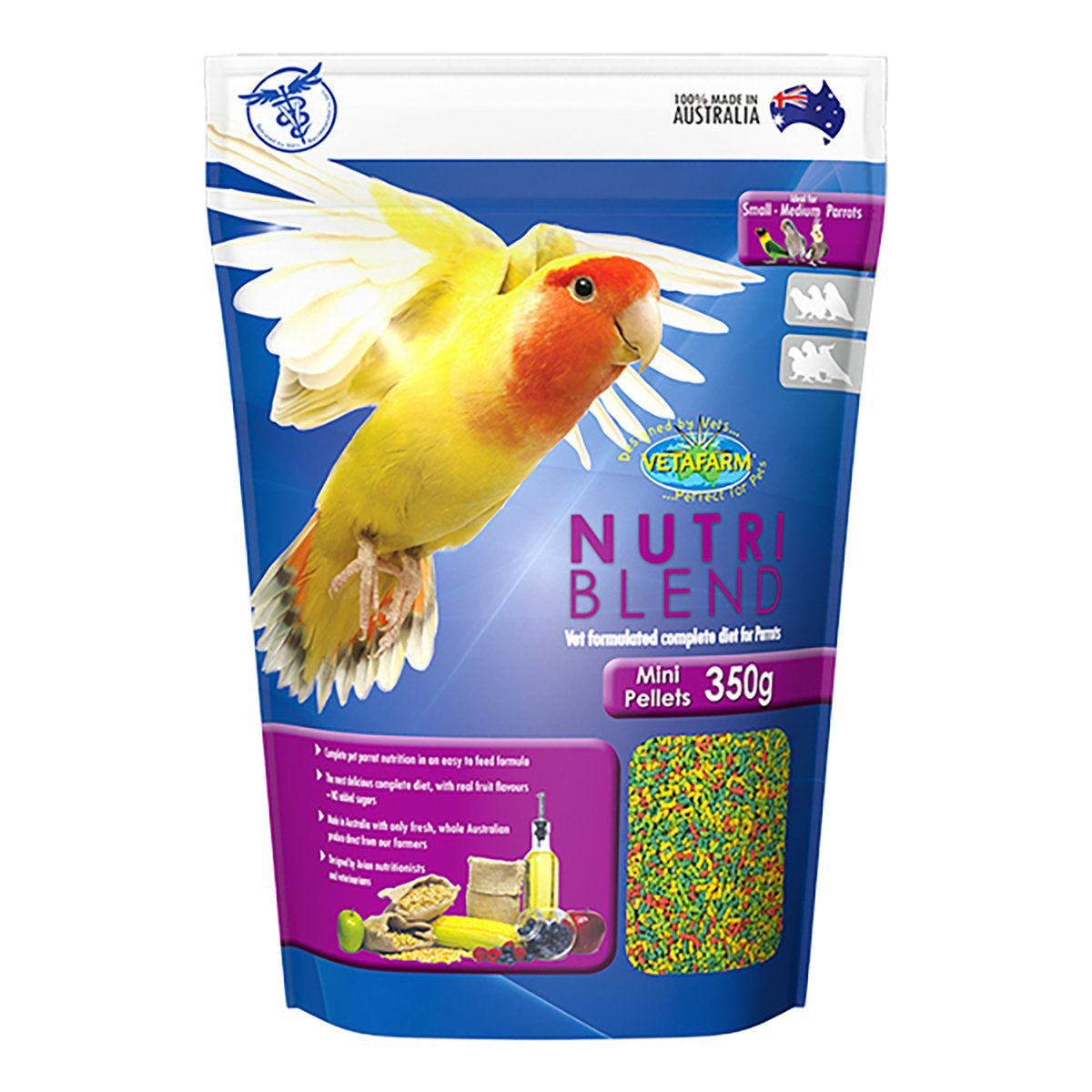 Vetafarm Nutriblend Mini Pellets 350g - Woonona Petfood & Produce