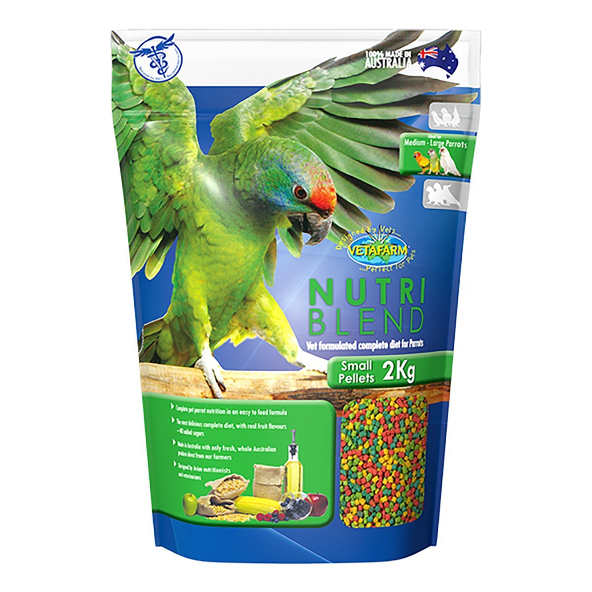 Vetafarm Nutriblend Pellets Small 2kg - Woonona Petfood & Produce