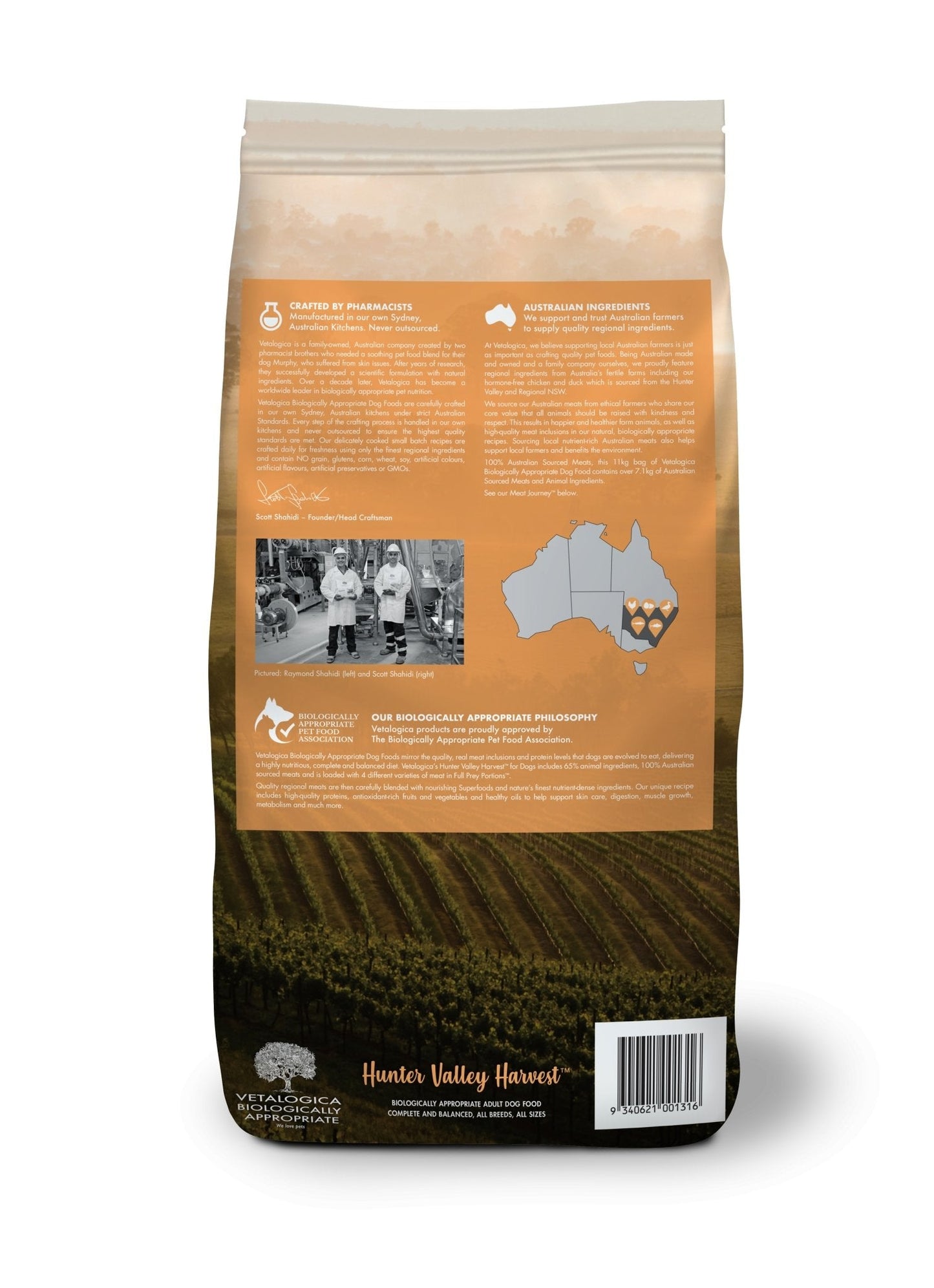 Vetalogica Biologically Approved Hunter Valley Harvest Adult Dog Food 11kg - Woonona Petfood & Produce