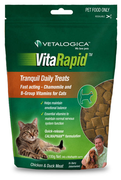 Vetalogica VitaRapid Tranquil Treats For Cats 100g - Woonona Petfood & Produce