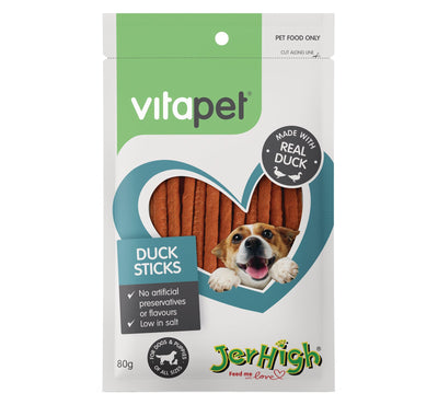 Vitapet Jerhigh Duck Sticks 80g - Woonona Petfood & Produce