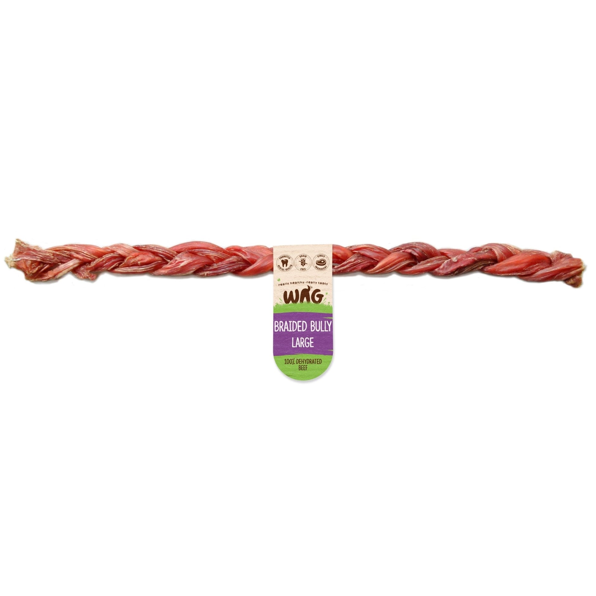 WAG Bully Stick Braided - Woonona Petfood & Produce
