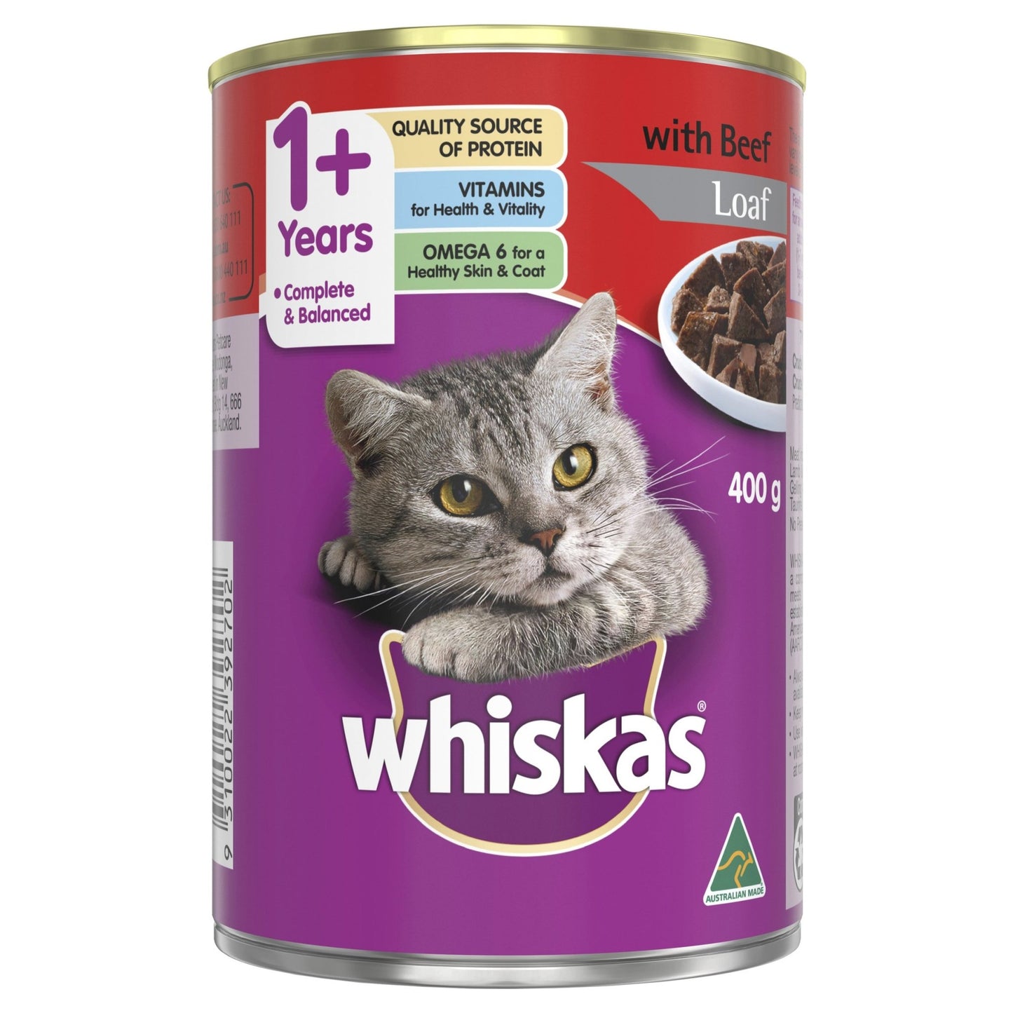 Whiskas 400g Beef Loaf - Woonona Petfood & Produce