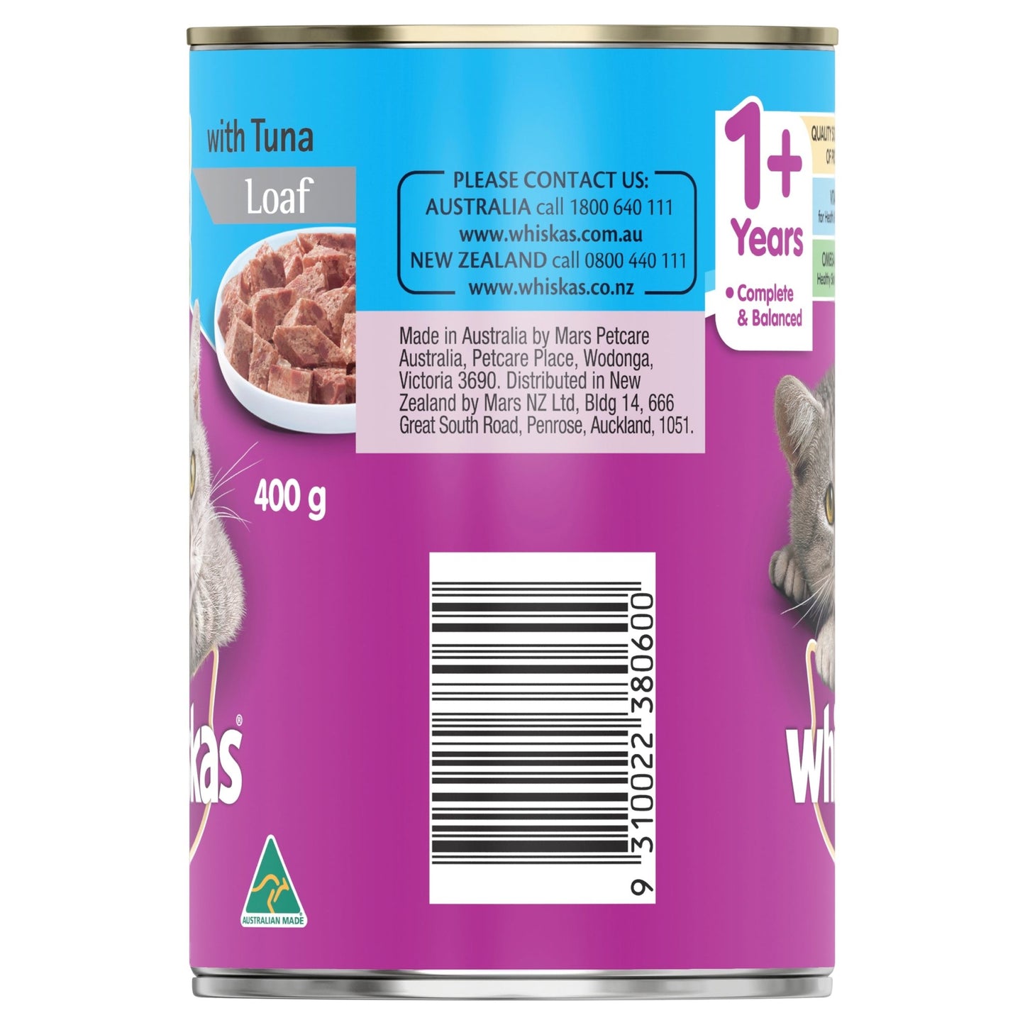 Whiskas 400g Fish With Sardines/ Tuna - Woonona Petfood & Produce