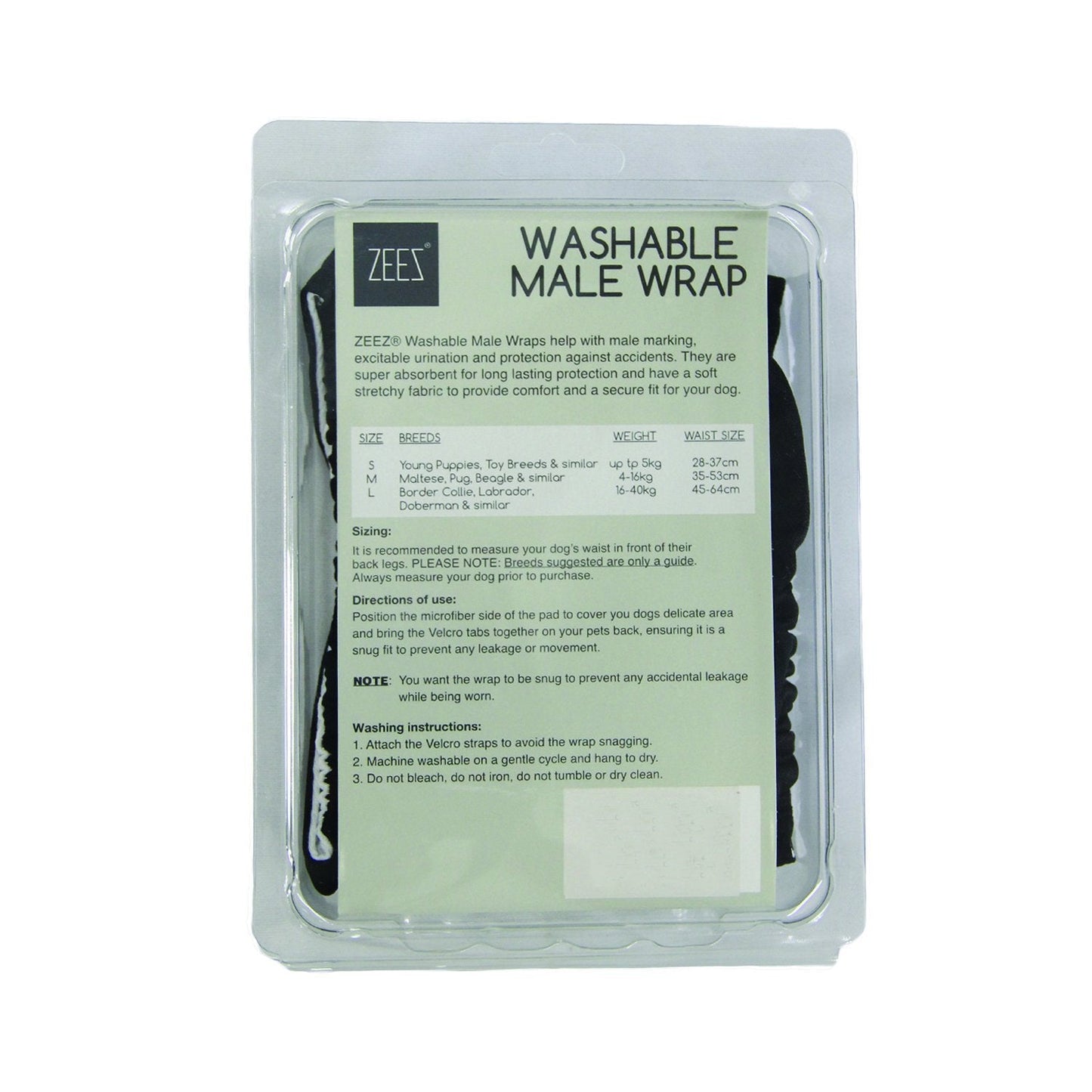 ZEEZ Washable Male Wraps - Woonona Petfood & Produce