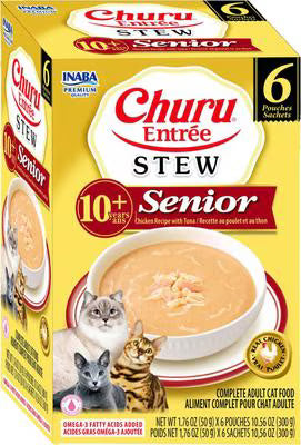 Inaba Churu Entree Stew Chicken Recipe with Tuna for Seniors