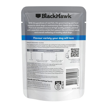 Black Hawk Wet Dog Food Adult Fish and Vegetables 85g