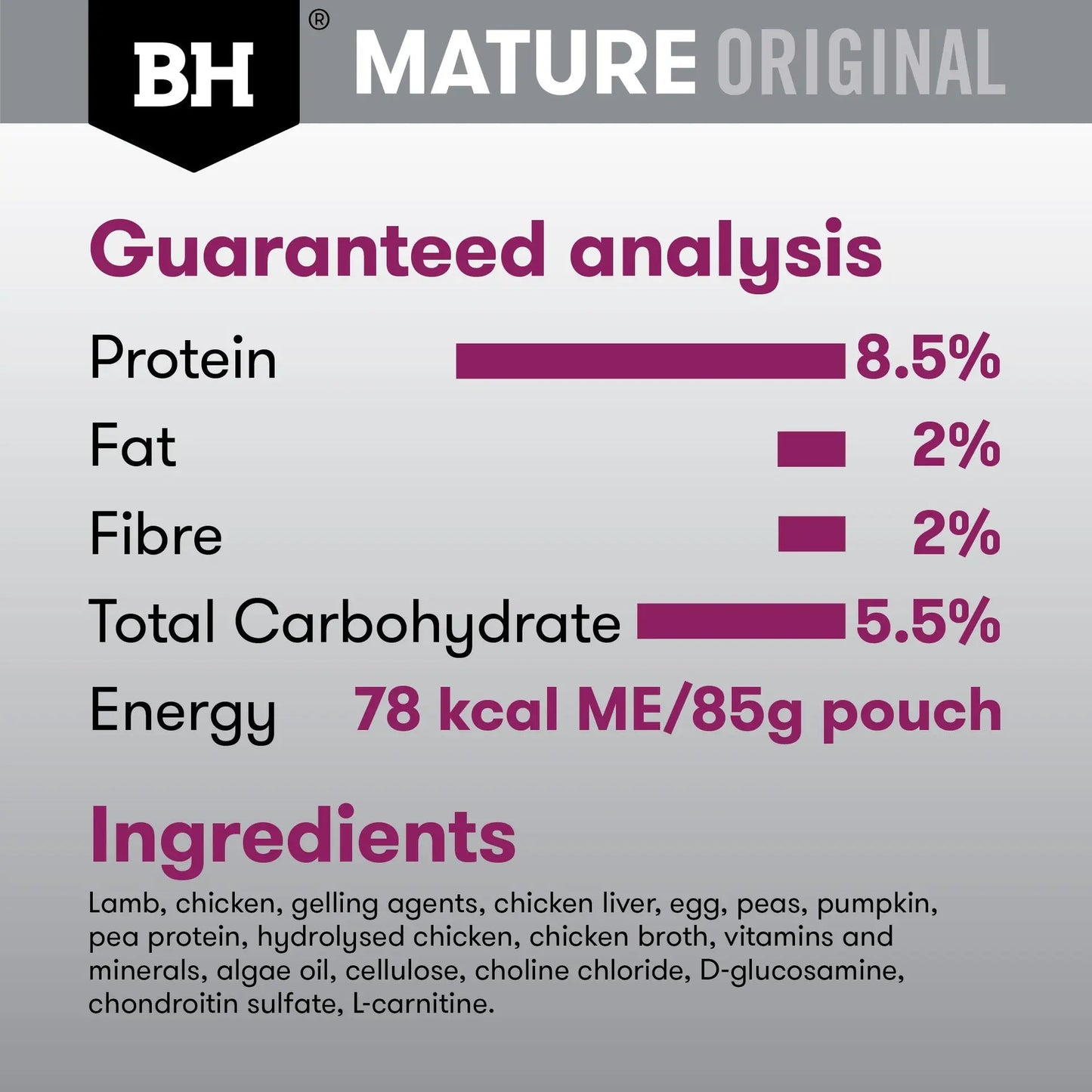 Black Hawk Wet Dog Food Mature 7+ Lamb and Vegetables 85g