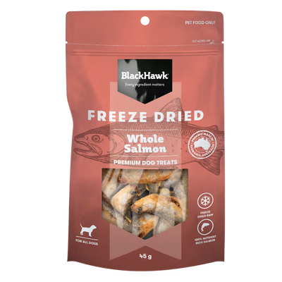 Black Hawk Freeze Dried Dog Treats Whole Salmon 45g