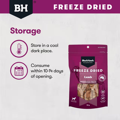 Black Hawk Freeze Dried Dog Treats Lamb 50g