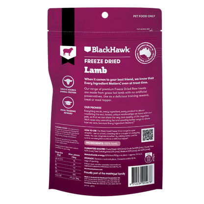 Black Hawk Freeze Dried Dog Treats Lamb 50g