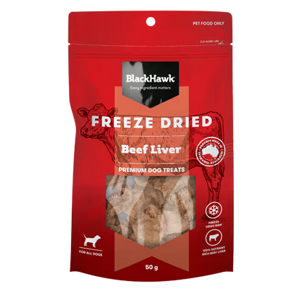 Black Hawk Freeze Dried Dog Treats Beef Liver 50g