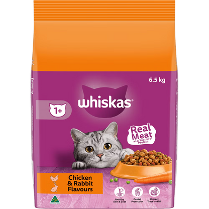 Whiskas Dry Cat Food Chicken and Rabbit 6.5kg