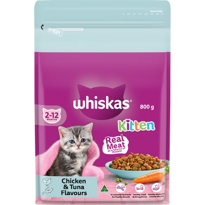 Whiskas Dry Kitten Food Chicken & Tuna 800g