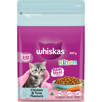 Whiskas Dry Kitten Food Chicken & Tuna 800g