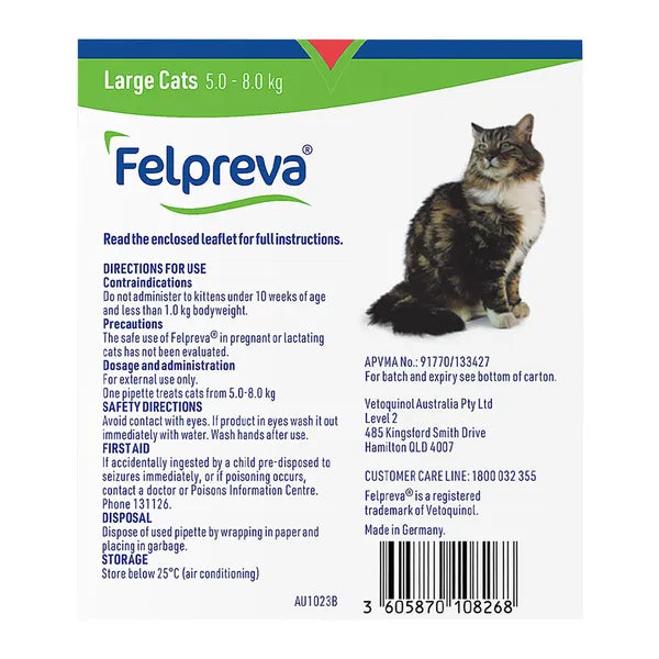Felpreva Spot on for Large Cats 5kg-8kg