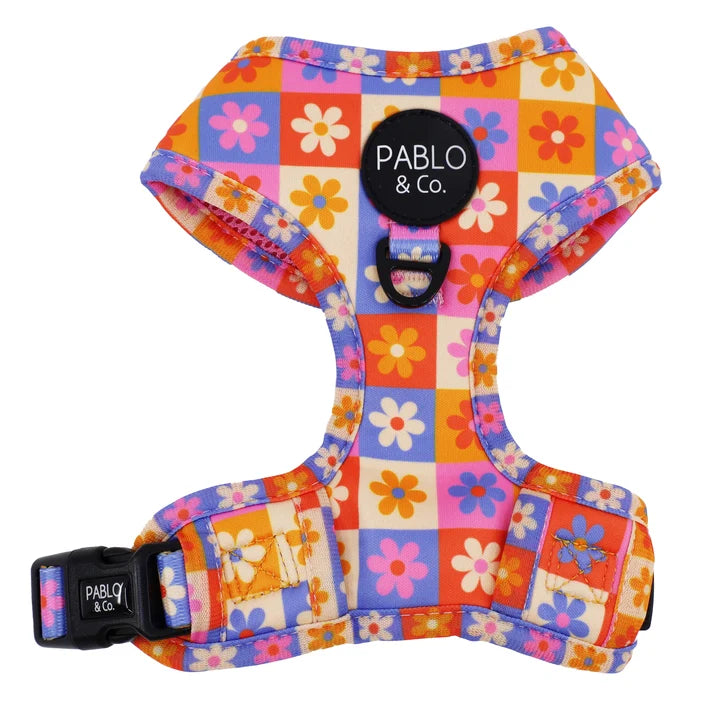 Pablo & Co Adjustable Dog Harness Daisies for Days