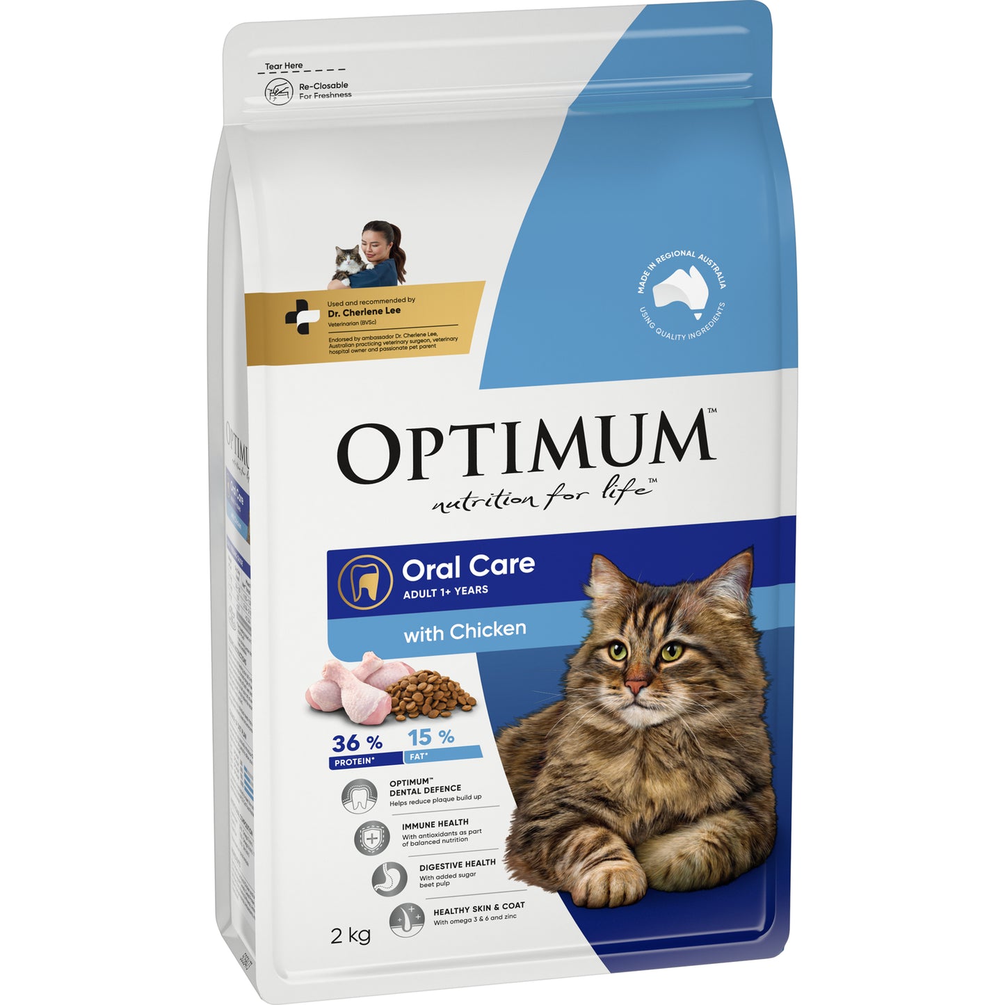 Optimum Dry Cat Food Oral Care Chicken 2kg