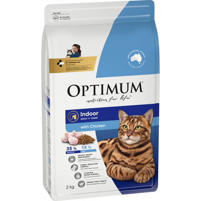 Optimum Dry Cat Food Adult Indoor Chicken 2kg