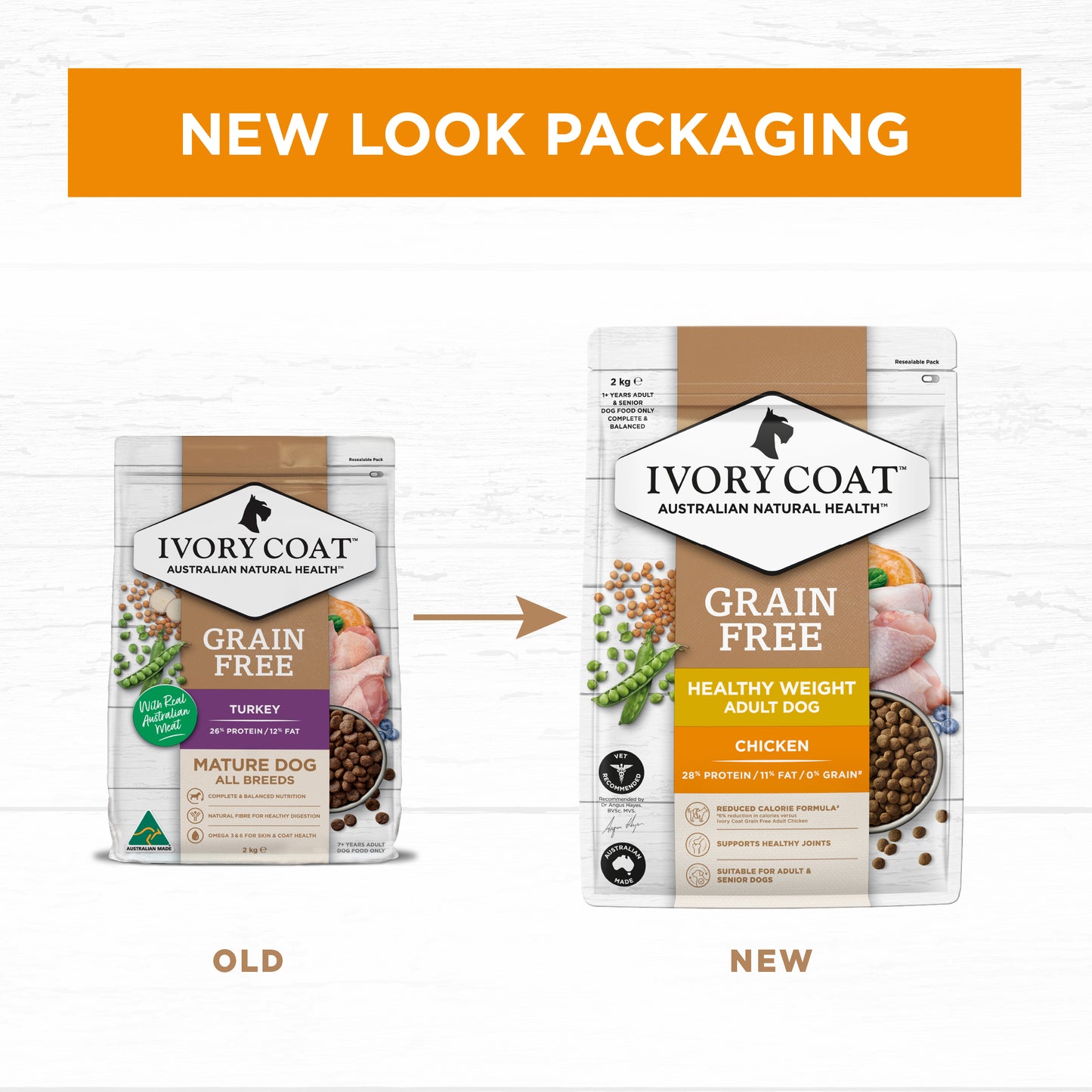 Ivory Coat Grain Free Dry Dog Food Adult Healthy Weight Chicken 13kg