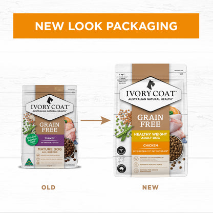 Ivory Coat Grain Free Dry Dog Food Adult Healthy Weight Chicken 13kg