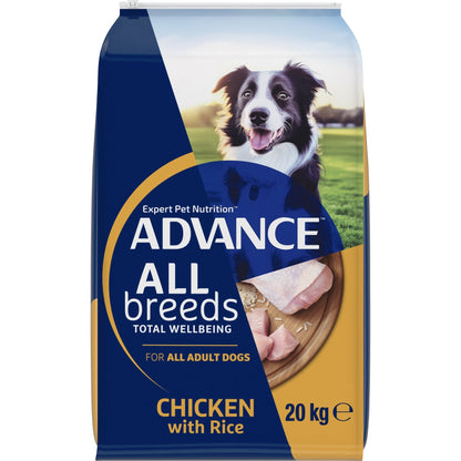 Advance All Breeds Adult Dry Dog Food Chicken with Rice 20kg - Woonona Petfoods