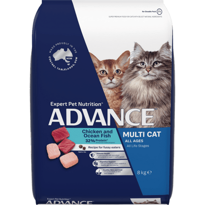 Advance Dry Cat Food Adult Multi Cat Chicken and Ocean Fish - Woonona Petfoods
