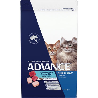 Advance Dry Cat Food Adult Multi Cat Chicken and Ocean Fish - Woonona Petfoods